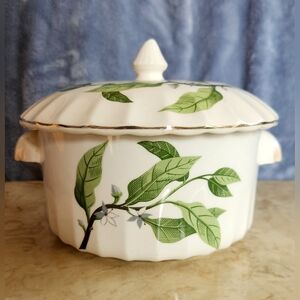 MCM 1950s WS George Pottery Bolero Green Valley Casserole 8 In.